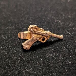 Gold Gun-Shaped Tie Clip